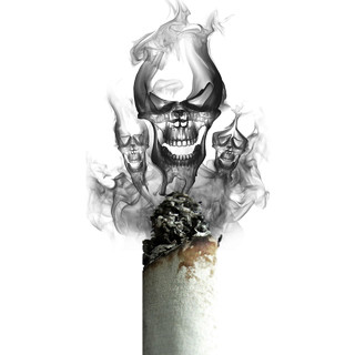 吸烟有害健康骷颅头烟雾宣传素材